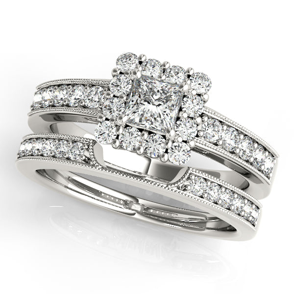 Platinum Halo Engagement Ring - Image 3