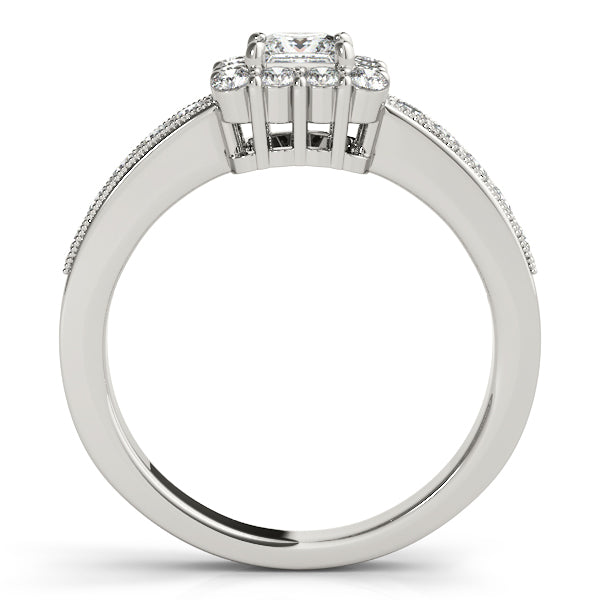 Platinum Halo Engagement Ring - Image 2