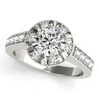 Platinum Round Halo Engagement Ring
