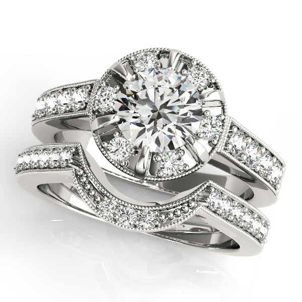 Platinum Round Halo Engagement Ring - Image 3