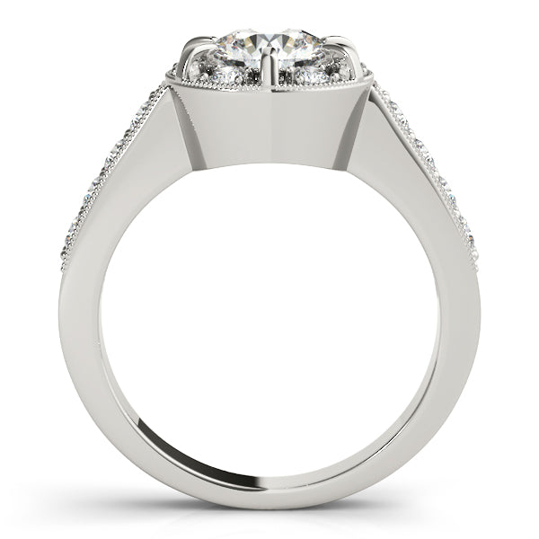 Platinum Round Halo Engagement Ring - Image 2