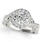 Platinum Round Halo Engagement Ring