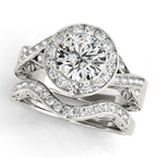 Platinum Round Halo Engagement Ring - Image 3