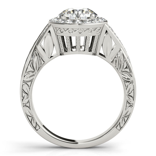 Platinum Round Halo Engagement Ring - Image 2