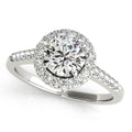 Platinum Round Halo Engagement Ring