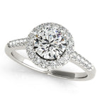 Platinum Round Halo Engagement Ring