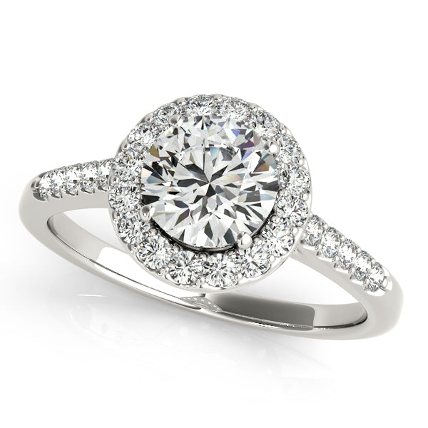 Platinum Round Halo Engagement Ring