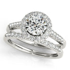 Platinum Round Halo Engagement Ring - Image 3