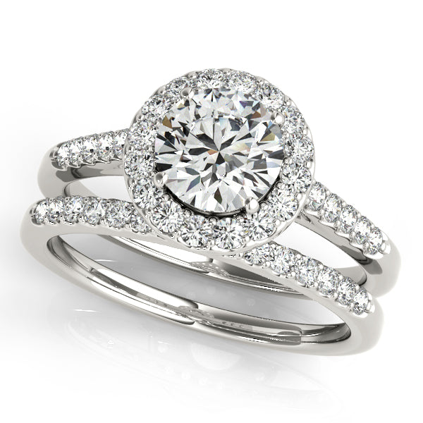Platinum Round Halo Engagement Ring - Image 3