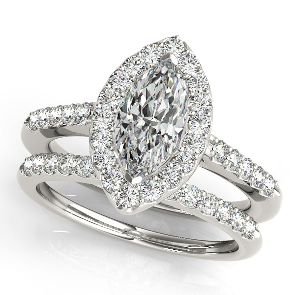 Platinum Halo Engagement Ring - Image 3