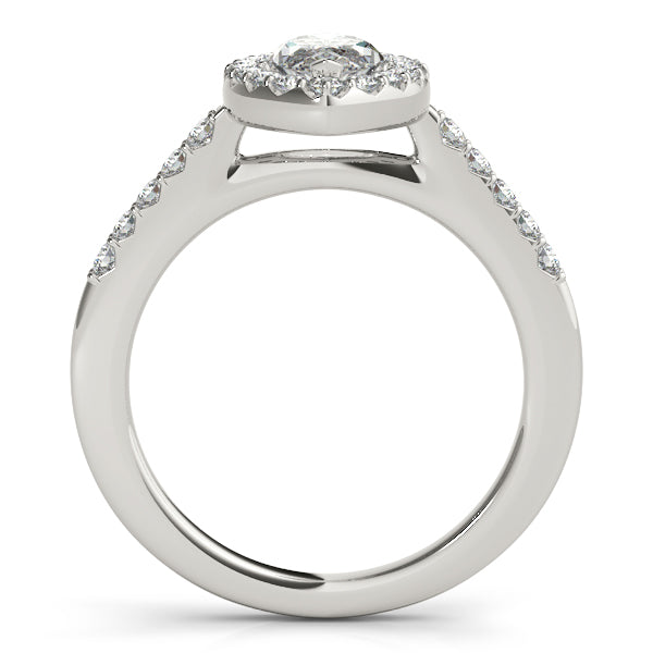 Platinum Halo Engagement Ring - Image 2