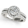 Platinum Round Halo Engagement Ring