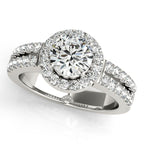 Platinum Round Halo Engagement Ring