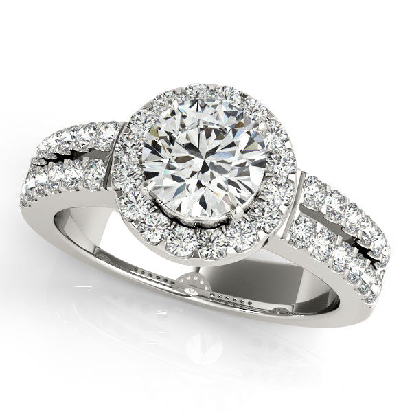 Platinum Round Halo Engagement Ring