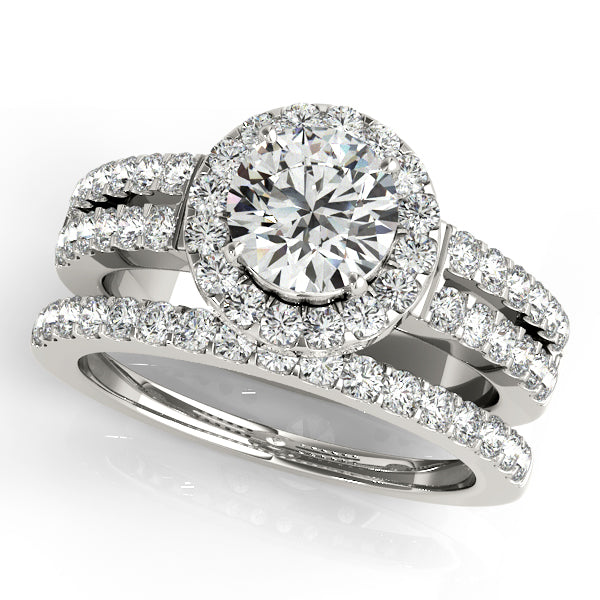 Platinum Round Halo Engagement Ring - Image 3