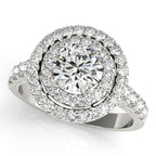 Platinum Round Halo Engagement Ring