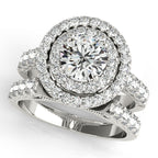 Platinum Round Halo Engagement Ring - Image 3
