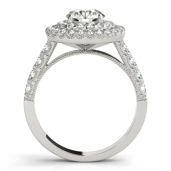 Platinum Round Halo Engagement Ring - Image 2