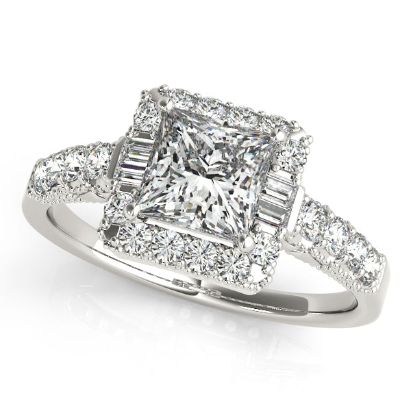 Platinum Halo Engagement Ring
