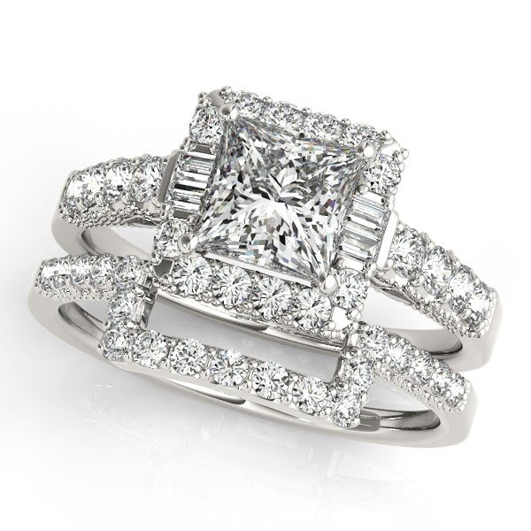 Platinum Halo Engagement Ring - Image 3