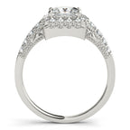 Platinum Halo Engagement Ring - Image 2