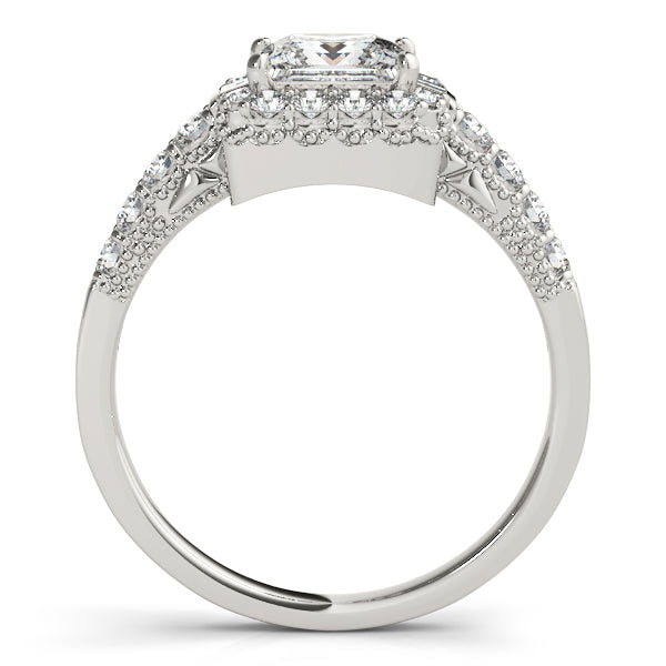 Platinum Halo Engagement Ring - Image 2