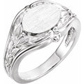 Oval Leaf Design Signet Ring