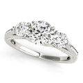 Platinum Three-Stone Round Engagement Ring