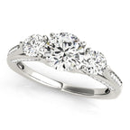 Platinum Three-Stone Round Engagement Ring