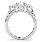 Platinum Three-Stone Round Engagement Ring - Image 2