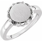 Round Scalloped Signet Ring - Image 3