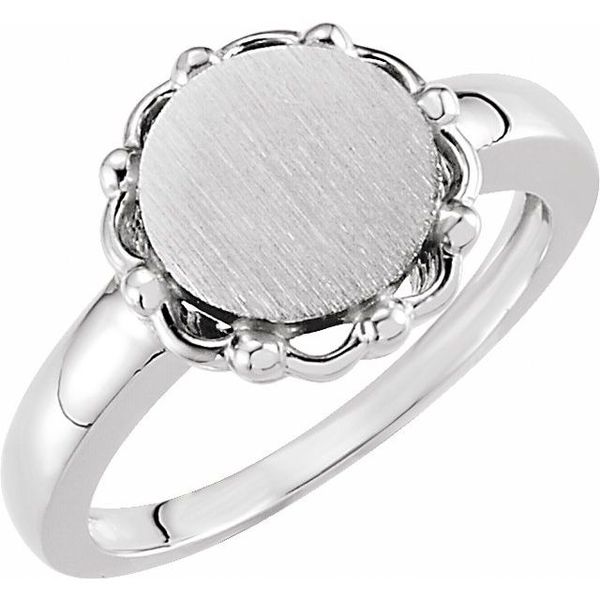 Round Scalloped Signet Ring - Image 3
