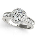 Platinum Round Halo Engagement Ring