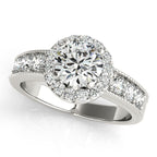 Platinum Round Halo Engagement Ring