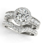 Platinum Round Halo Engagement Ring - Image 3