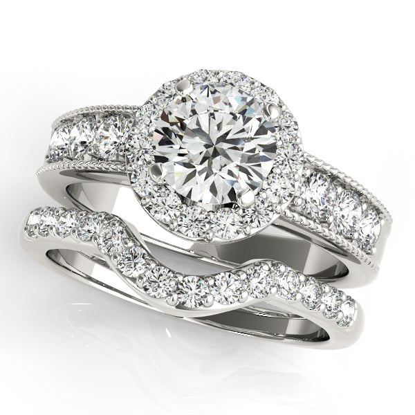 Platinum Round Halo Engagement Ring - Image 3