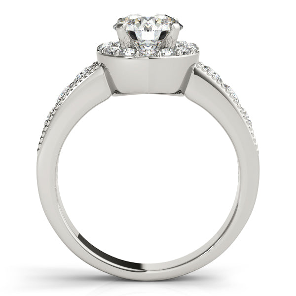 Platinum Round Halo Engagement Ring - Image 2