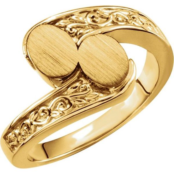 Oval Bypass Signet Ring - Image 3