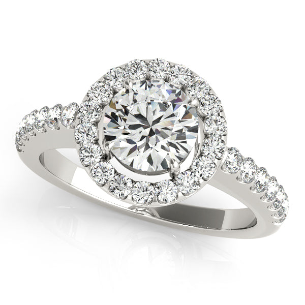 Platinum Round Halo Engagement Ring