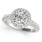 Platinum Round Halo Engagement Ring