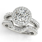 Platinum Round Halo Engagement Ring - Image 3