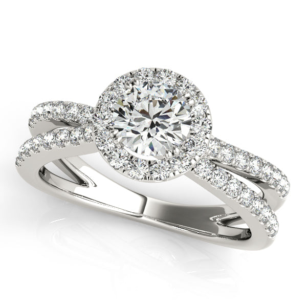 Platinum Round Halo Engagement Ring