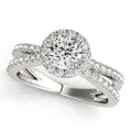 Platinum Round Halo Engagement Ring