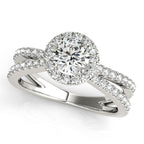 Platinum Round Halo Engagement Ring