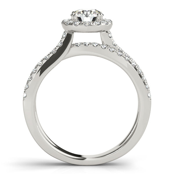 Platinum Round Halo Engagement Ring - Image 2