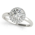 Platinum Round Halo Engagement Ring
