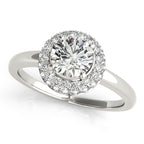 Platinum Round Halo Engagement Ring