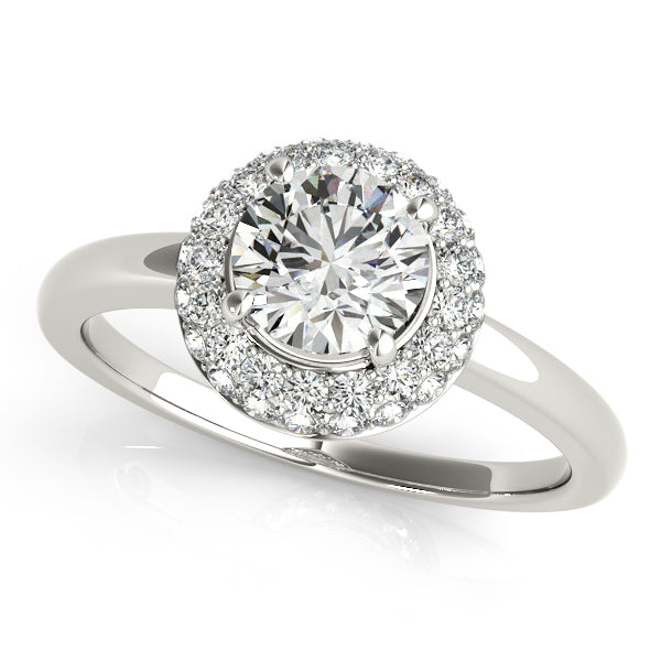 Platinum Round Halo Engagement Ring