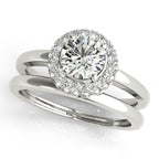 Platinum Round Halo Engagement Ring - Image 3