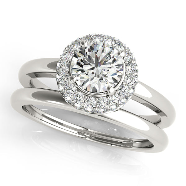 Platinum Round Halo Engagement Ring - Image 3